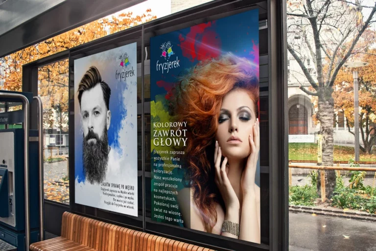 Plakat usług firmy Fryzjerek